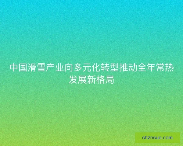 中国滑雪产业向多元化转型推动全年常热发展新格局