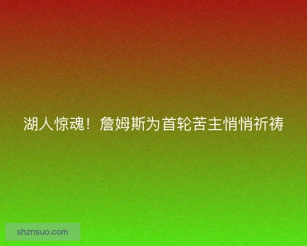 湖人惊魂!詹姆斯为首轮苦主悄悄祈祷 湖人惊魂!詹姆斯为首轮苦主悄悄祈祷